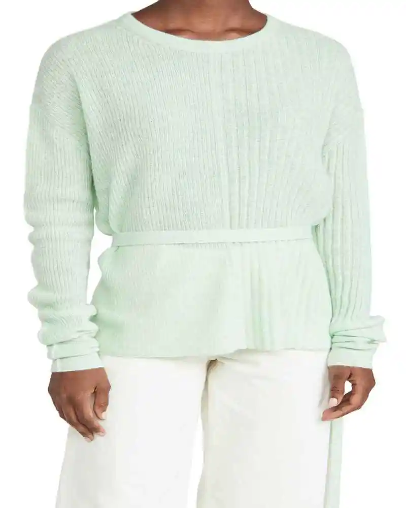 Pull à col rond pour femme, tricot à la main, manches longues, idéal pour l'hiver, collection 2020