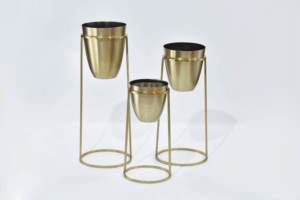 Planter on Stand Modern Contemporary Design Hand Crafted <strong>in</strong> <strong>India</strong> by Axiom Home Accents - Product Image 3