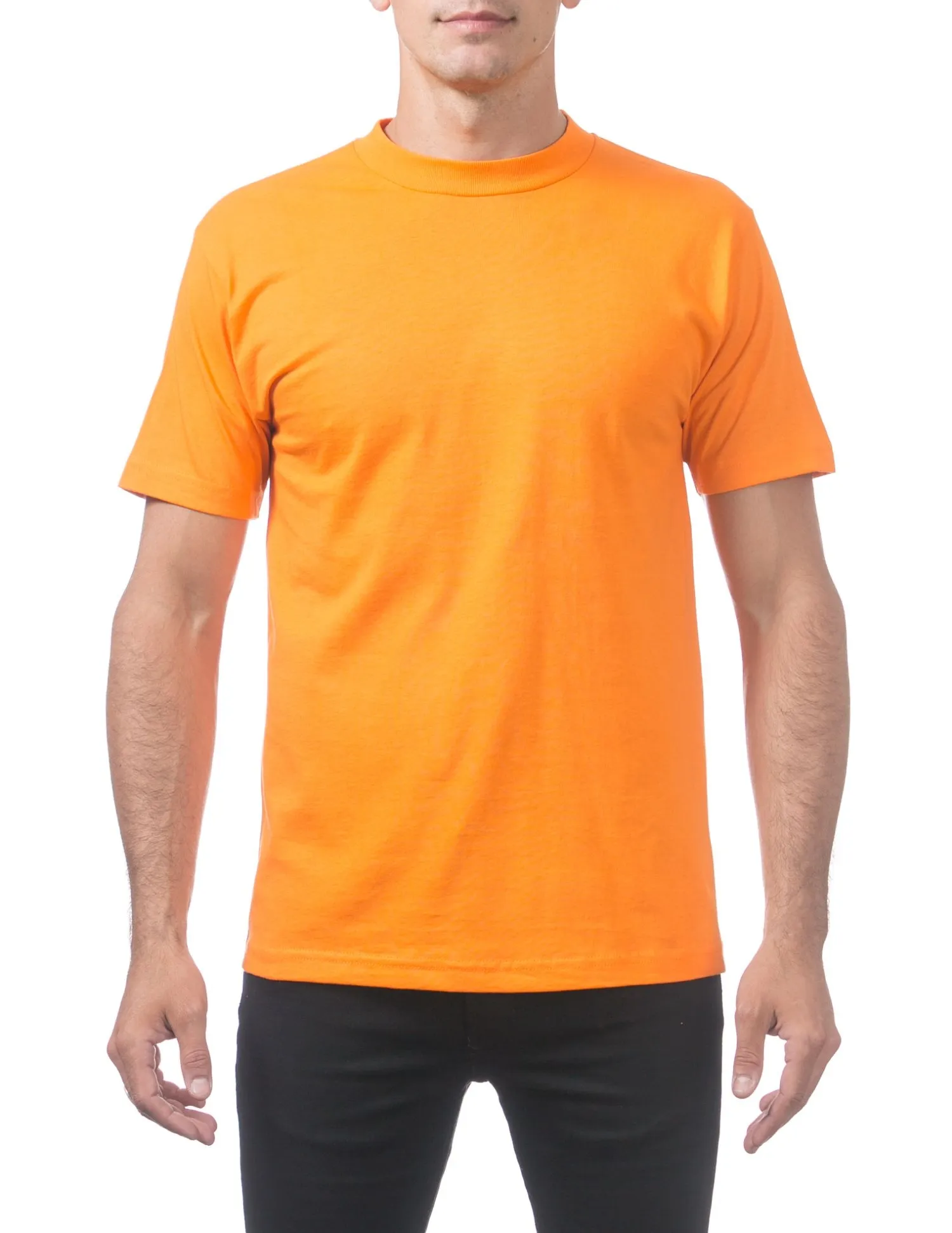 T-shirt manches courtes ras du cou pour homme, vêtement de sécurité, couleur Orange, uni, en coton, taille petite à 5XL, 2020