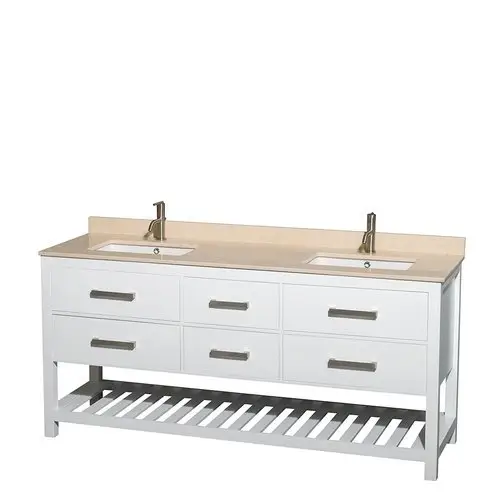 Bagno Vanity Teak Mogano Cabinet In Legno Con Piano In Marmo Onice Riverstone Piano di Lavoro Lavandino