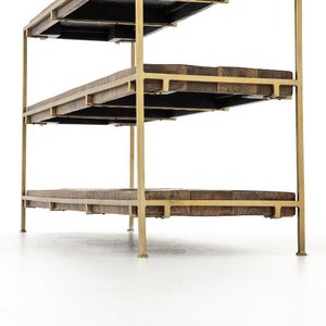 Benzersiz tasarım Modern mobilya katı ahşap raf ve demir taban konsol masa giriş koridor konsol masa - Product Image 1