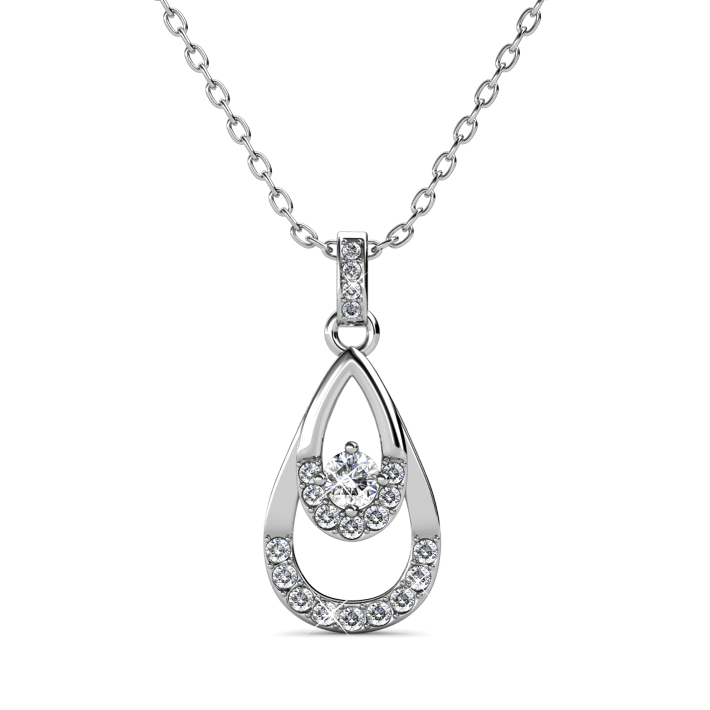 S925 Silver With 18k White Gold Plated Pendant