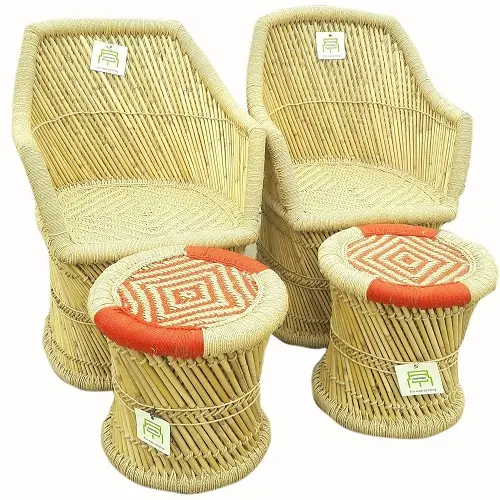 Chaises de café en bambou de haute qualité, pouf en rotin pour jardin, salon, salle à manger, hôtel, Bar, Patio