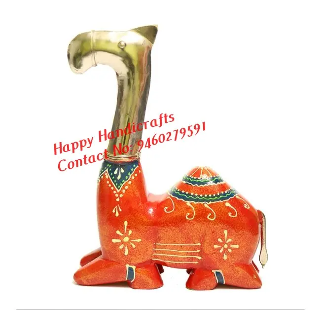 Indian Wooden Decorative Hand Carved, Camel, Hand Paint, Home, Table Top and Christmas Decorative Wooden Art Figurines