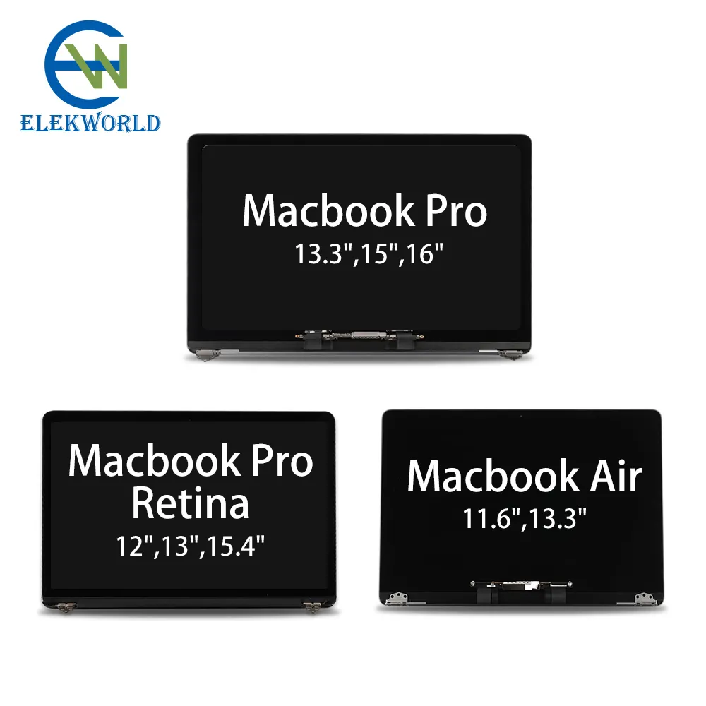 Todos os modelos lcd para macbook pro air, retina 13.3 15.4 12 16 polegadas a1502 a1466 a1398 a1707 a1708 a2159 lcd tela 2021 2013 2015