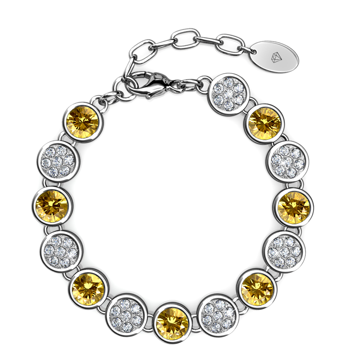 Pulsera Delicada para Mujer Chapada en Oro Blanco de 18k de Noviembre