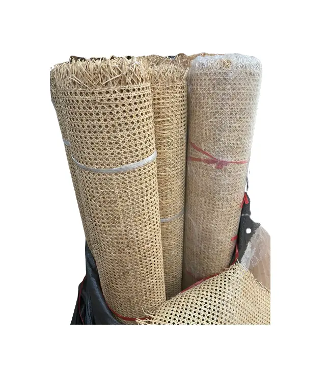Fettuccia a nucleo aperto in rete di Rattan Semi sbiancato di vimini all'ingrosso senza pelle per mobili in vimini realizzati in Vietnam 99GD