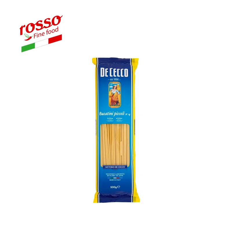 سيمولينا القمح الصلب عالية الجودة De Cecco Pasta Bucatini Piccoli n14 / 500 جرام - صنعت في إيطاليا