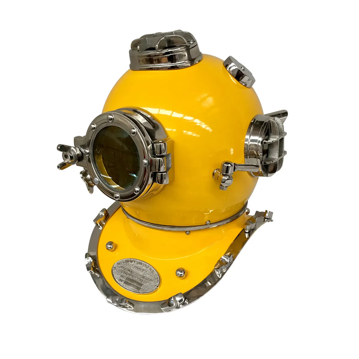 Yellow Powder Coated Diver's helmet Antique collectibles Diving Helmet Vintage nautical Supplies Diver Helmet Aluminum