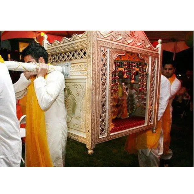 Nieuwste Indiase Bruiloft Sankheda Doli Bridal Wedding Palki Bruiloft Entree Palki Palanquin