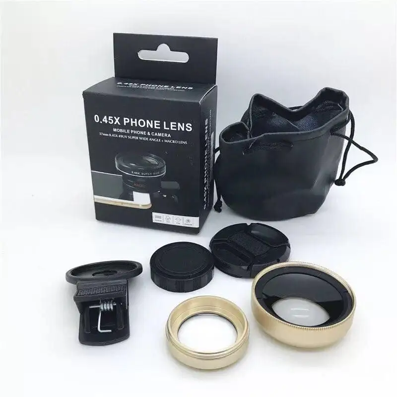 Factory Direct Fashion Portable Mobile Phone Lens 2 In 1 Mobilephone Lens