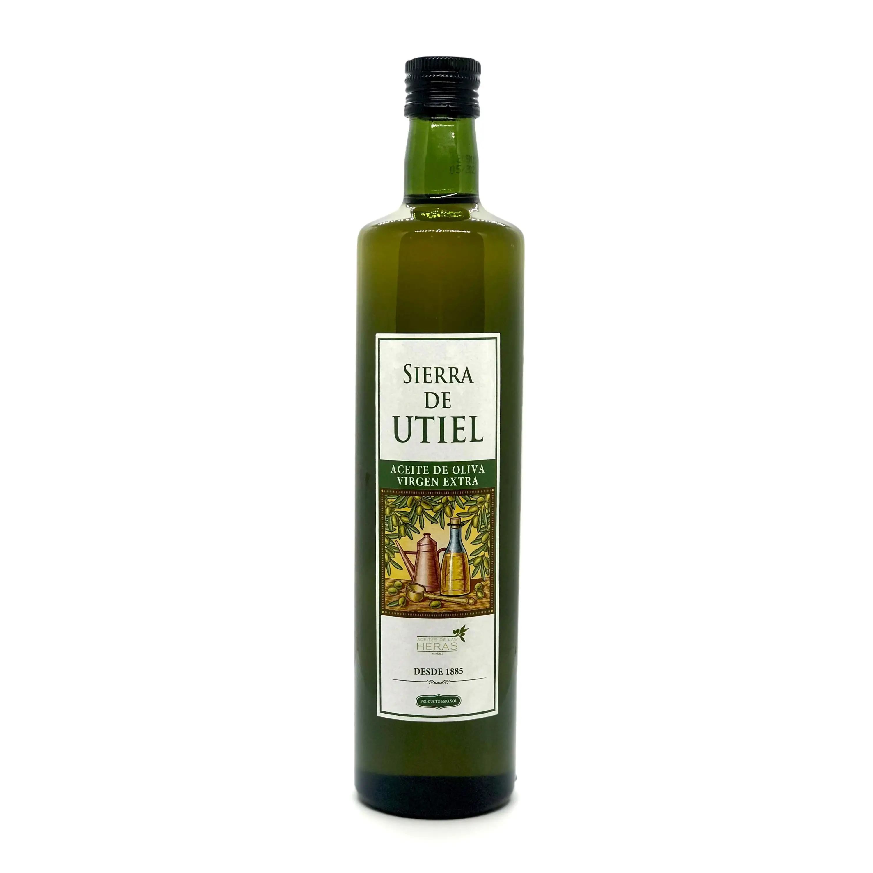 Aceite de Oliva Virgen Extra clásico, botella dorada de cristal de 750ml, prensado en frío, hecho en España