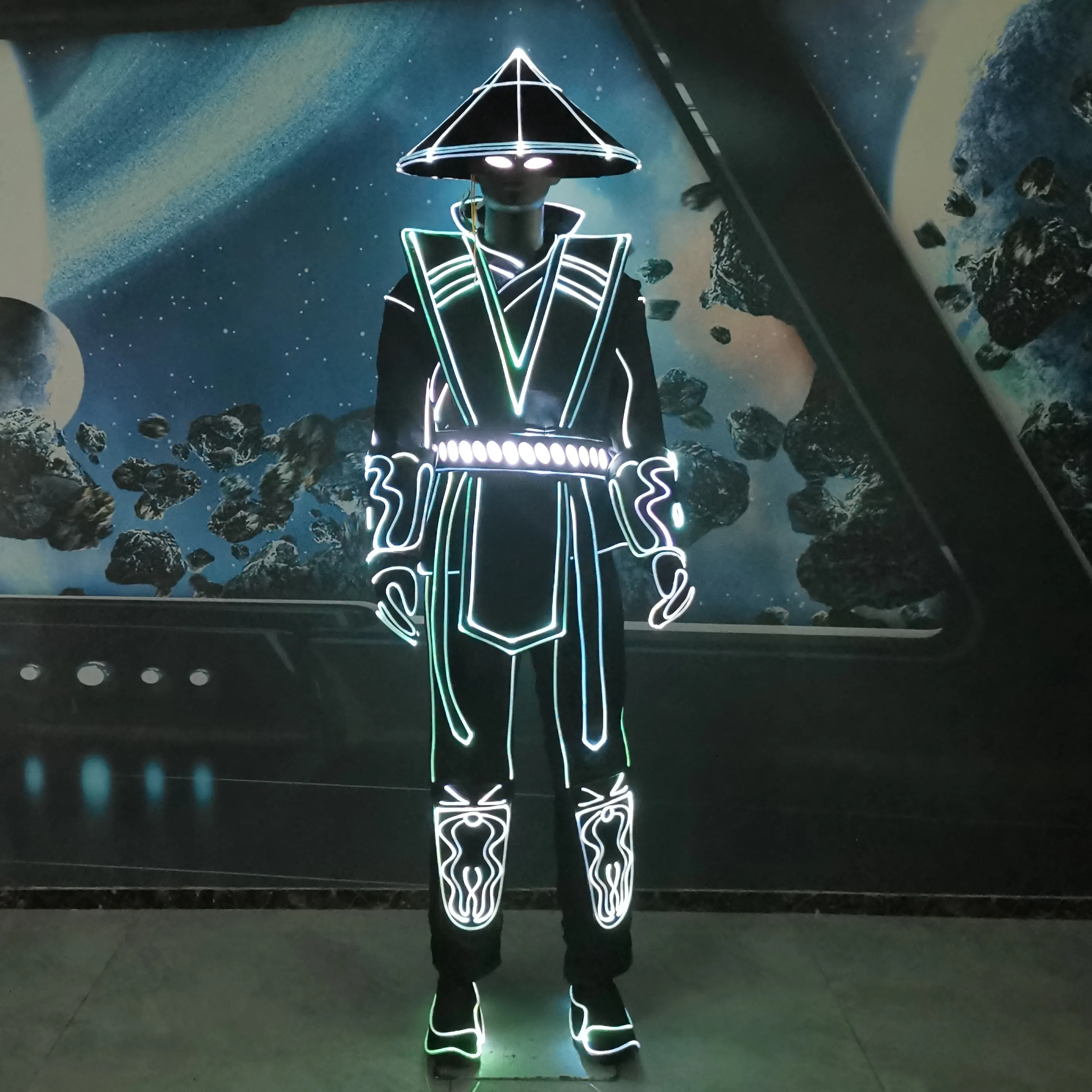 Rave Neon-traje de actuación de nuevo diseño, ropa luminosa con LED, El alambre, para escenario