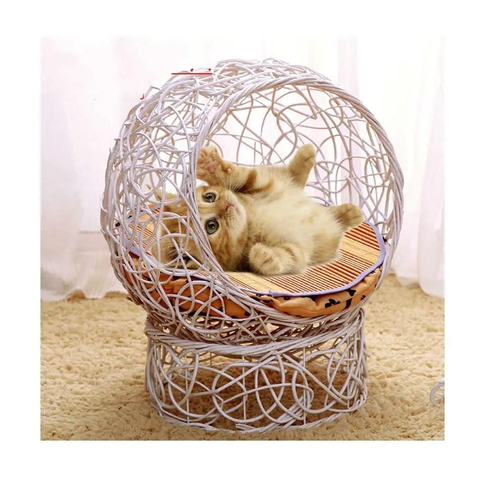 Переносной роскошный домик для домашних животных из ПЭ ротанга уникального дизайна, домашняя кровать для домашних животных, домик для кошек и щенков от вьетнамского