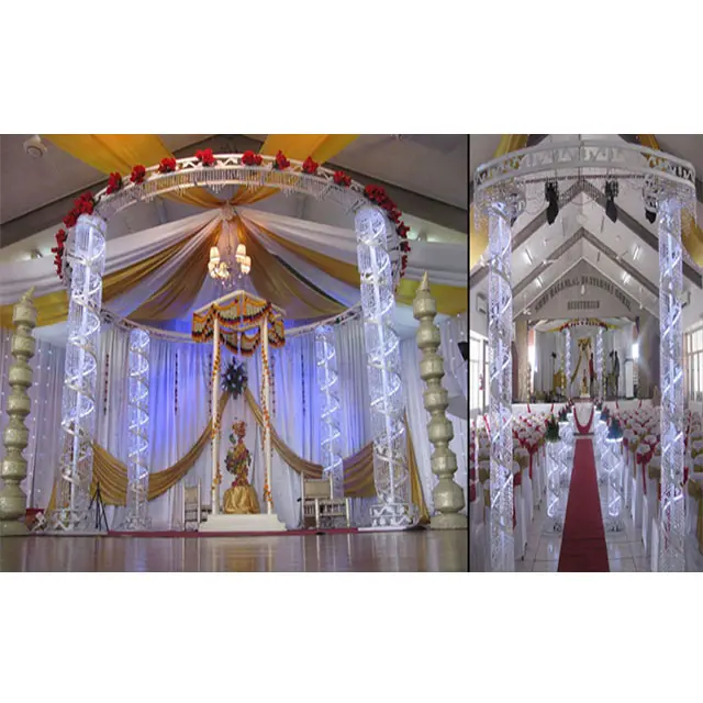 Precioso Mandap de boda de cristal de Metal, decoración de boda moderna, bajo precio