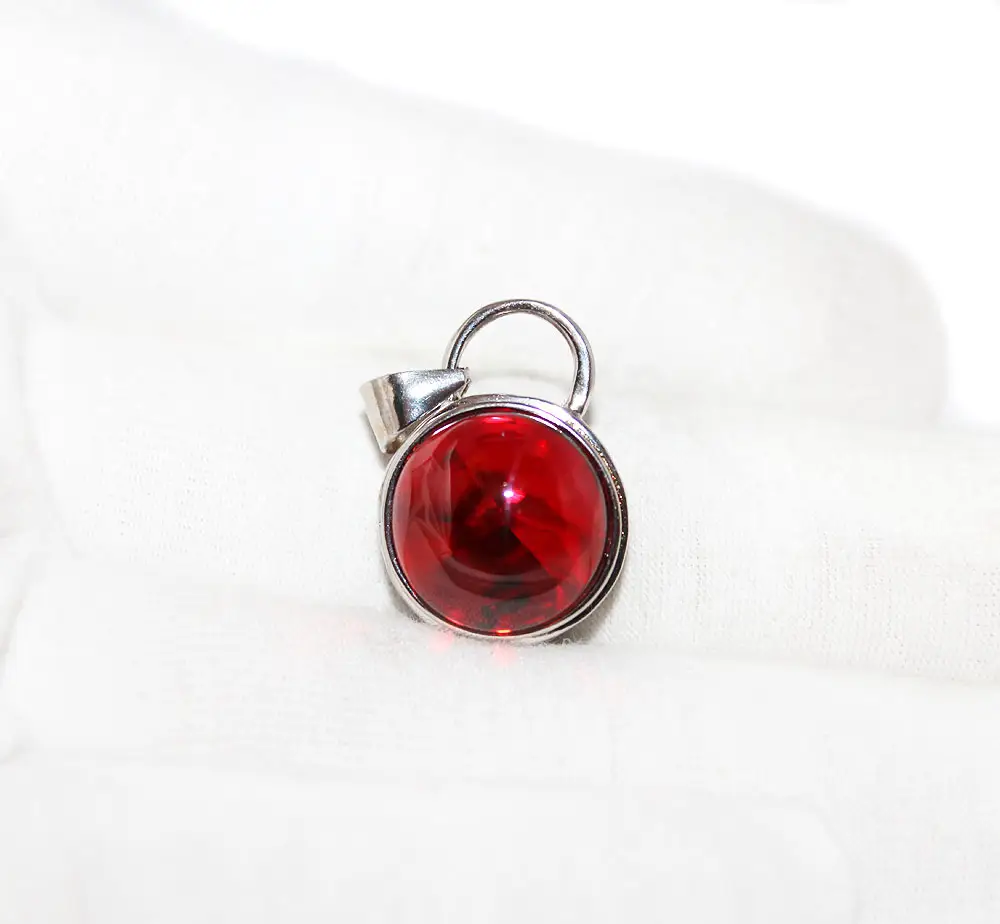 Pendentif en pierre précieuse taille ronde grenat rouge naturel par Memoria Jewels 925 pendentifs en argent Sterling massif bijoux pour femme grossiste