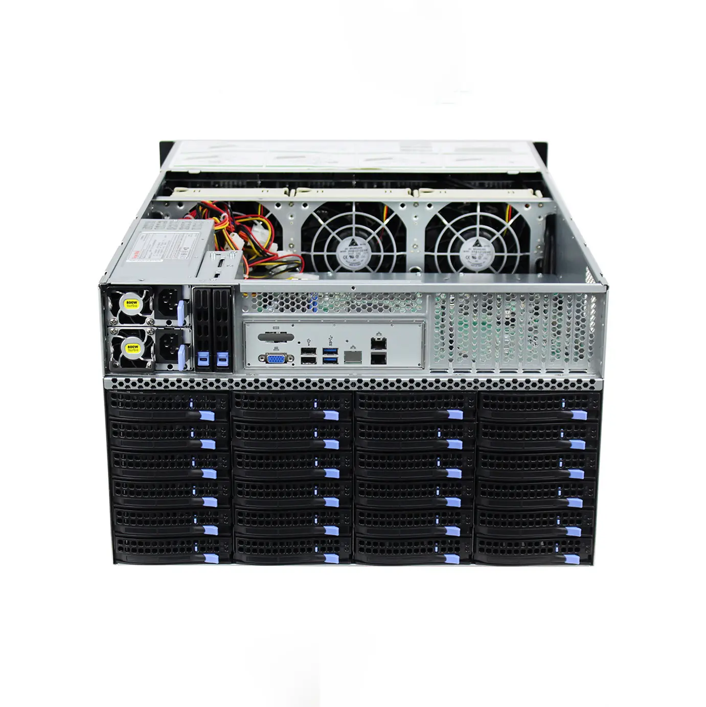 Caja de servidor estándar de 19 pulgadas con placa base y servidor de suministros de energía, 48 puertos, 6U, fabricante de China