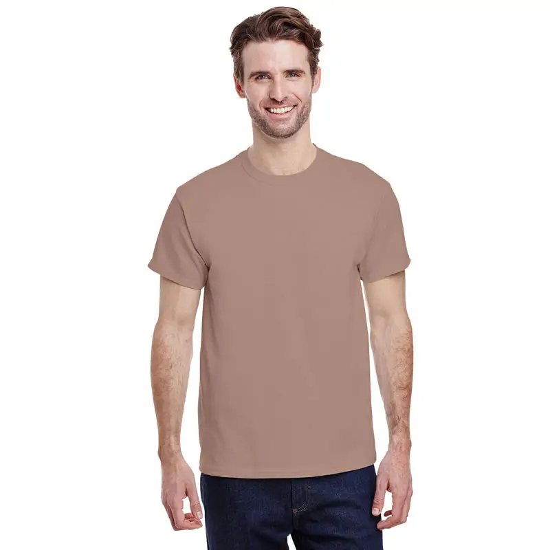 Brown Savana Custom Hochwertige T-Shirts Herren Kurzarm Sommer Dünn Rundhals Baumwolle Frau T-Shirt Plain Custom Logo