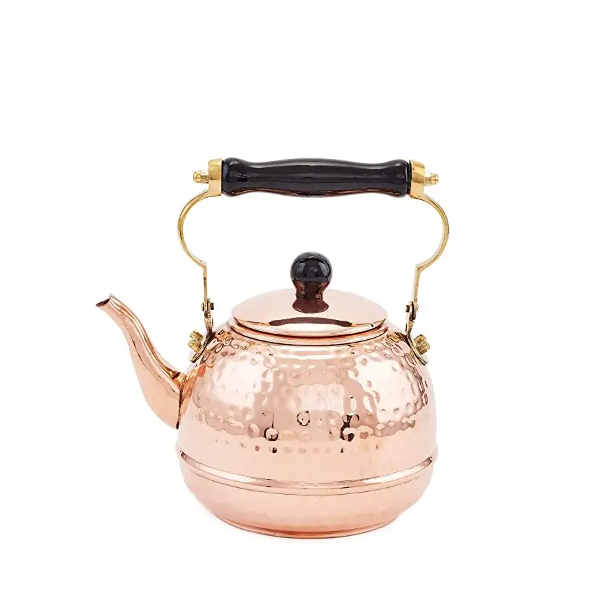 Hervidor de agua de cobre puro 100% para calentar té y café, utensilios de cocina tradicional de India, gran oferta