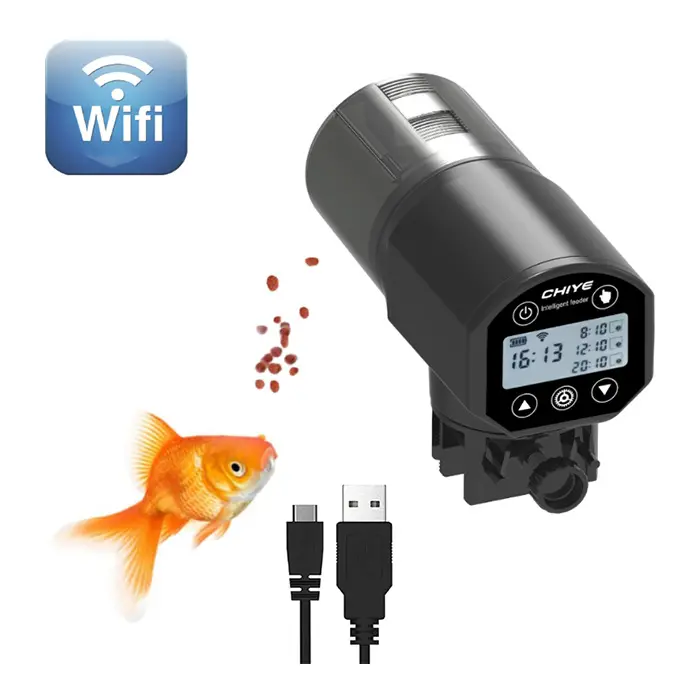 200 मिलीलीटर फीडर ड्रम वॉल्यूम सुपर म्यूट TUYA एपीपी वाईफ़ाई स्मार्ट फीडर मछली
