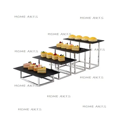 Ensemble de quatre présentoirs à desserts de Buffet, présentoir à gâteaux en métal de qualité Exclusive, forme et taille personnalisées