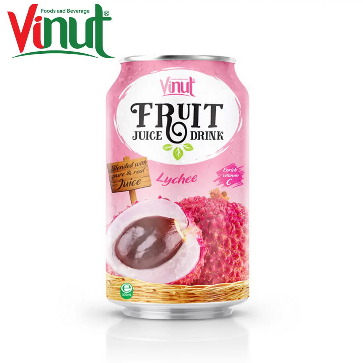 Vinut 300Ml Lychee Sap Distributie Frisdrank Private Label Drank Geen Suiker Toevoegen