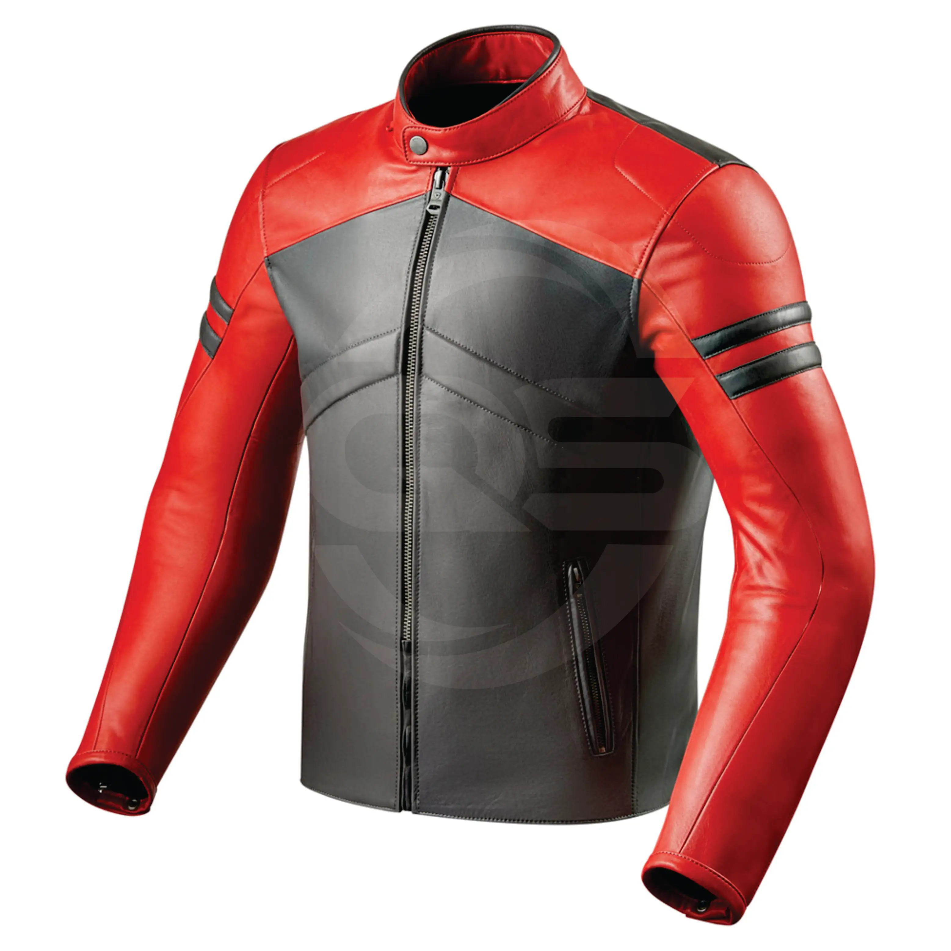 Wholesale Men Genuine Leather Motorbike/Motorcycle Racing Riding Leather Jacket