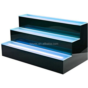 Customizable Acrylic Base <strong>Counter</strong> Top <strong>with</strong> <strong>Three</strong>-Tier LED-Illuminated Liquor Bottle <strong>Display</strong> for Bars - Product Image 1