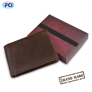 时尚定制Logo男士钱包真皮品牌手工修身钱包大牛多功能钱包 - Product Image 6