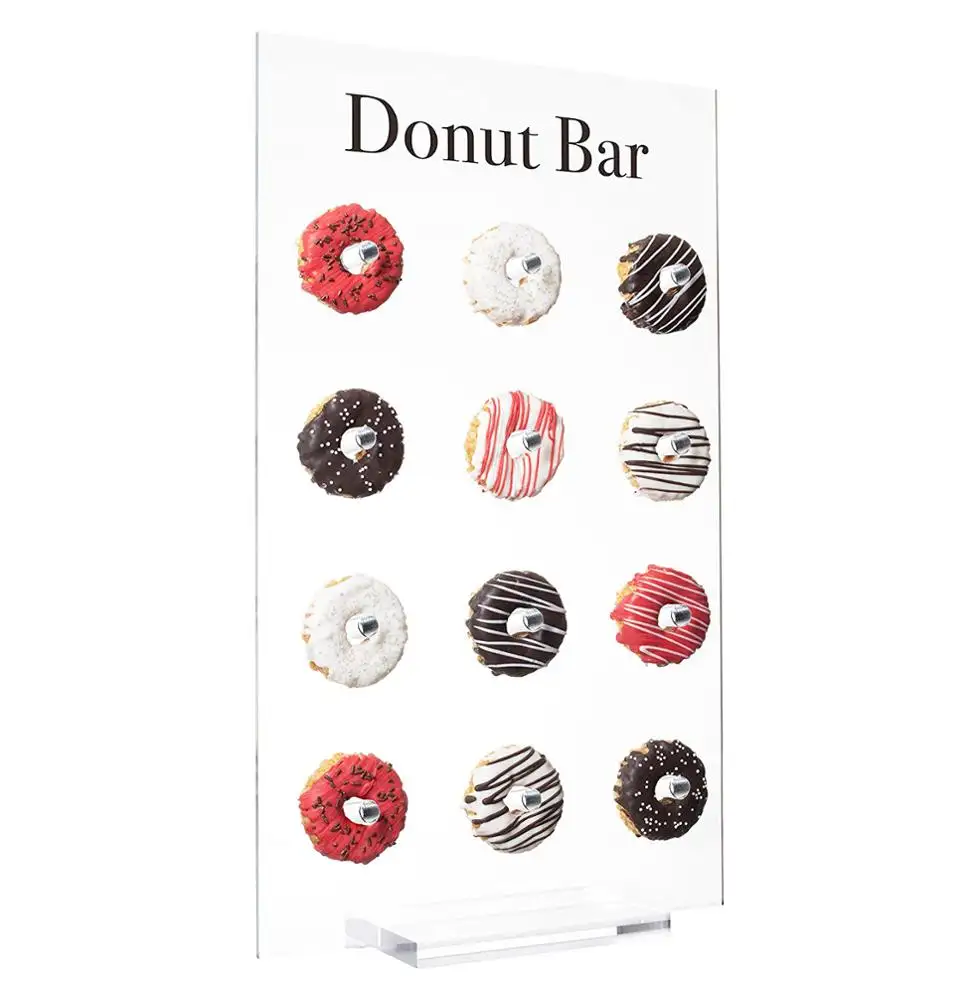 डोनट डोनट्स Bagels दीवार प्रदर्शन लघु Tabletop स्पष्ट एक्रिलिक फ्लोटिंग प्रदर्शन खड़े हो जाओ
