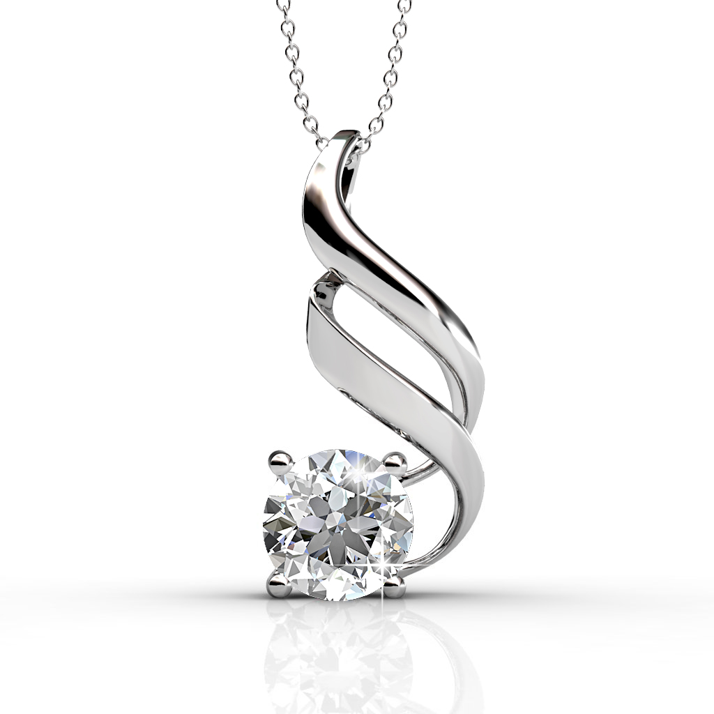 Brass With 18k White Gold Plated Pendant