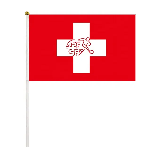Drapeau de l'équipe de Football suisse de qualité polyester pays tatouage temporaire drapeau corde équipe de football suisse drapeaux ondulés