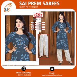 Yüksek kaliteli fantezi hint Kurti ve Plazo pamuk ve Rayon yeni ihracat tasarım yapılmış yetişkinler için Set - Product Image 5