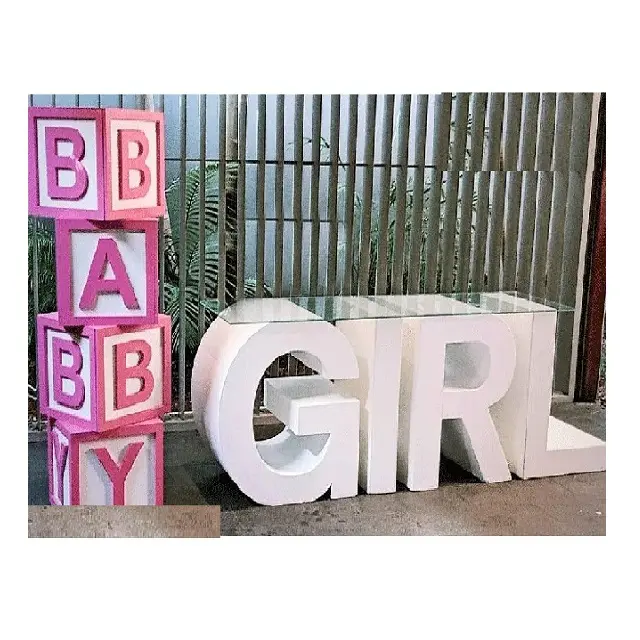 Del bambino Della Ragazza Della Lettera Da Tavolo con Top Acrilico Baby Shower Torta Tavolo con Lettere LED Light Up Lettera Da Tavolo per il Compleanno le parti