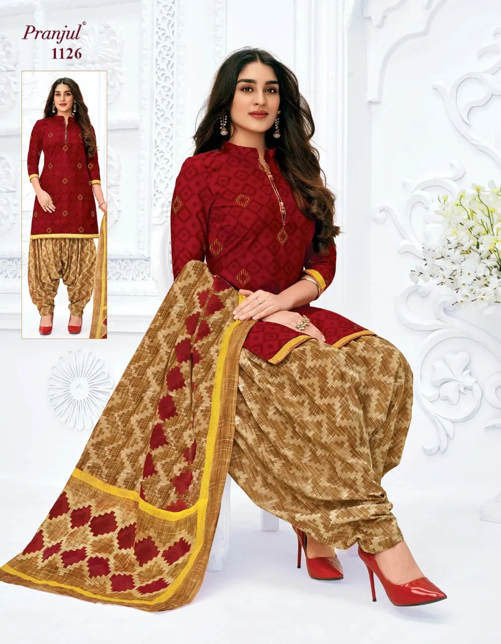 Readymade Salwar Kameez Cho Phụ Nữ Đầy Đủ Stiched Kurti Set Với Dupatta Suit Set Đáng Yêu Kỹ Thuật Số In Bông Nguyên Chất Của Hoàng Gia Xuất Khẩu