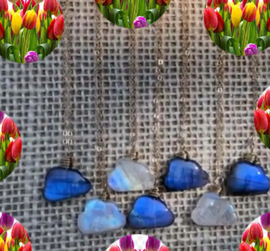 مجوهرات أنيقة ذات مظهر مذهل طقم حلى قلادة Cabochon Labradorite على شكل سحاب سلسلة قصيرة مطلية بالفضة والذهب