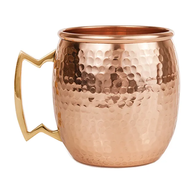 100% Copper Moscow Mule Cup con mango remachado resistente 16 Oz Venta caliente Copper Moscow Mule Mugs para Vodka
