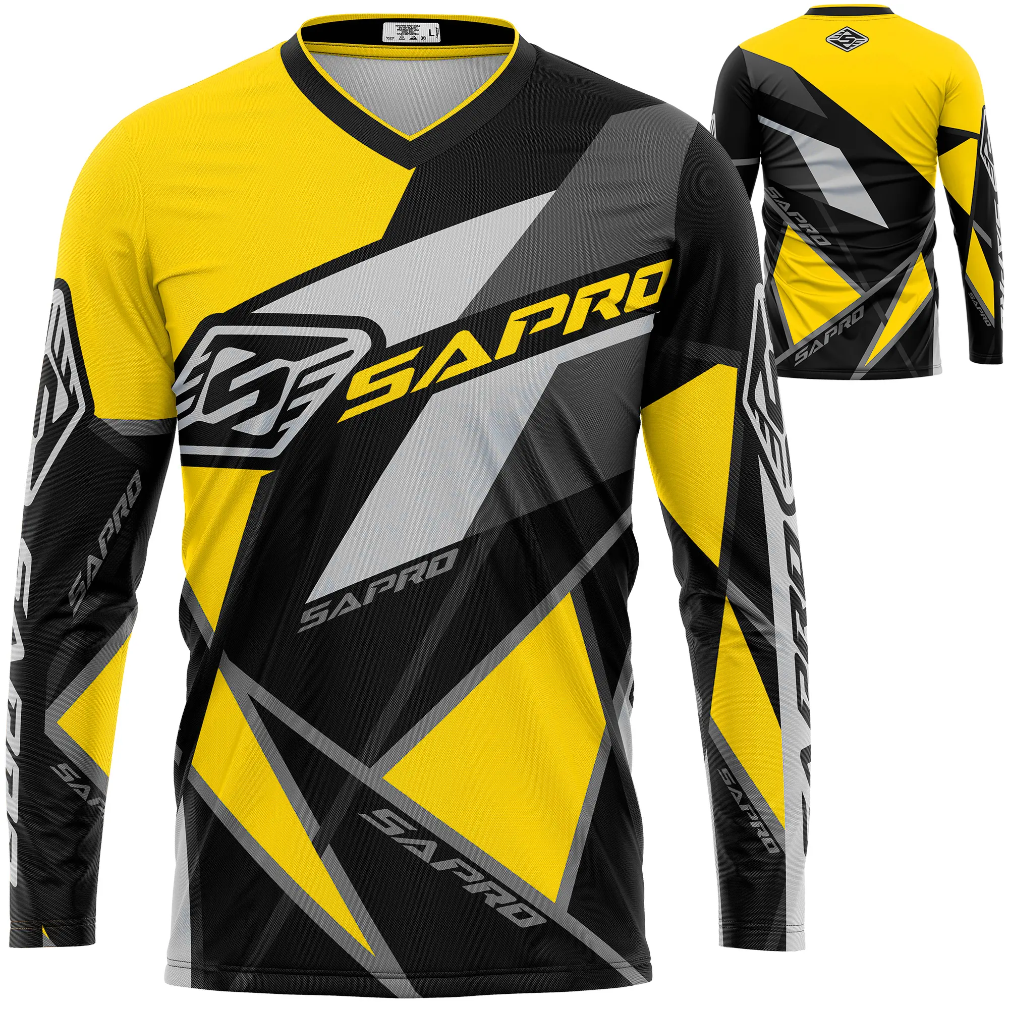 Camisa de motocross de alta qualidade, feita de 100% poliéster, micro tecido de malha, com nunca se aglomerando, processo de subolmação de cores, design personalizado