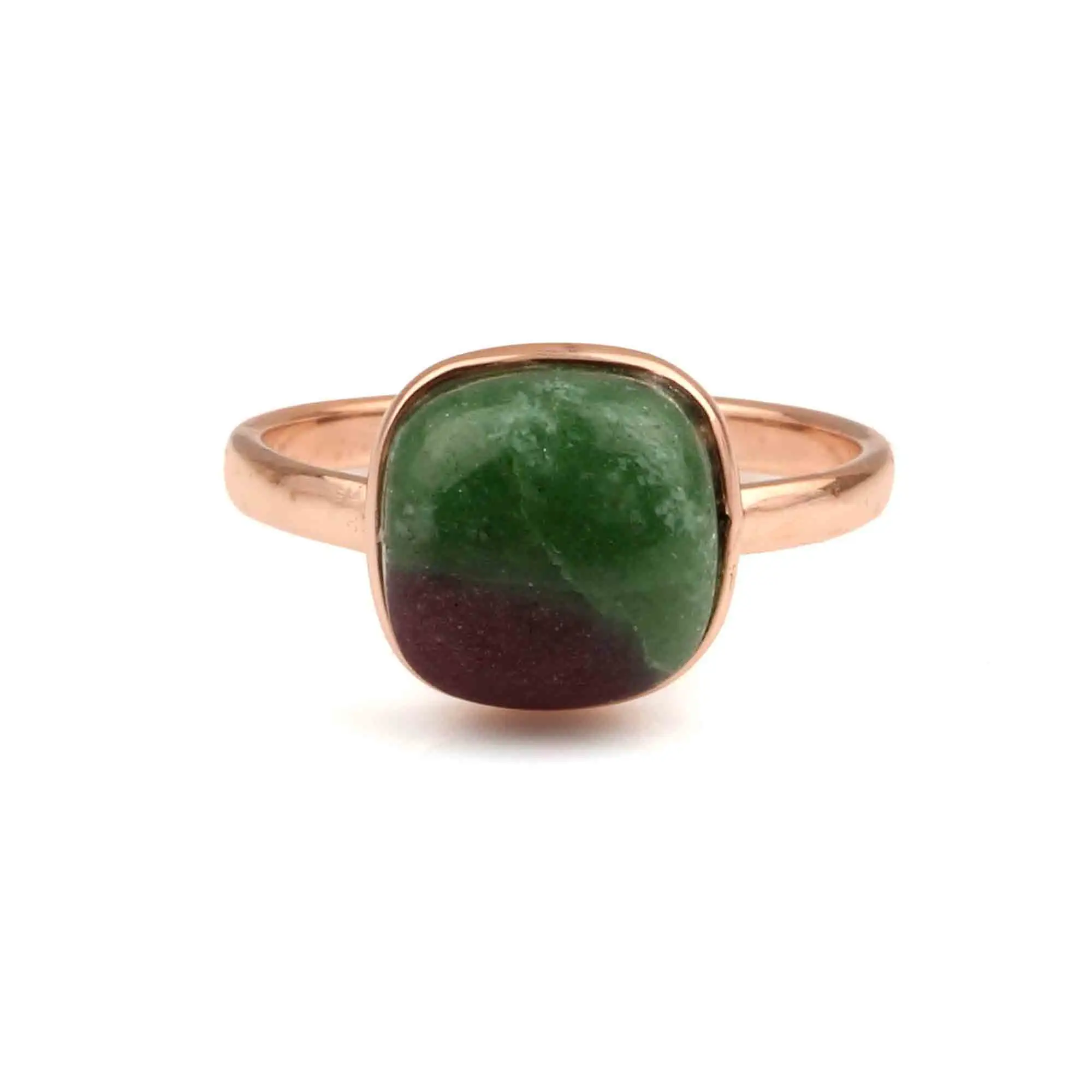 12mm naturale rubino Zoisite gemma di pietra fatto a mano oro rosa placcato in argento 925 fatto a mano a mano forma di cuscino di gioielli da donna