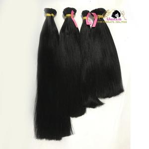 天然黒色キューティクル整列編組バンドル人毛バルク