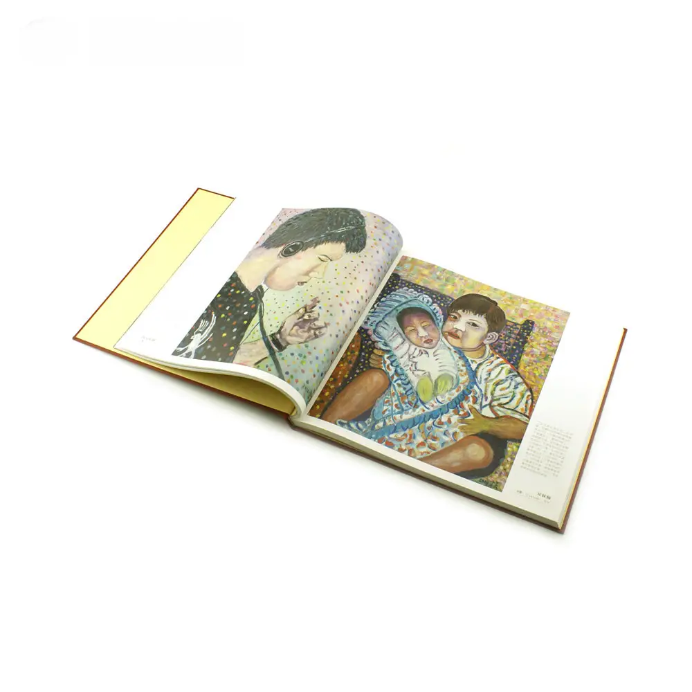 كتاب فني مُغطى ملون بالكامل مُغطى حسب الطلب بصور ملصوقة مخيطة