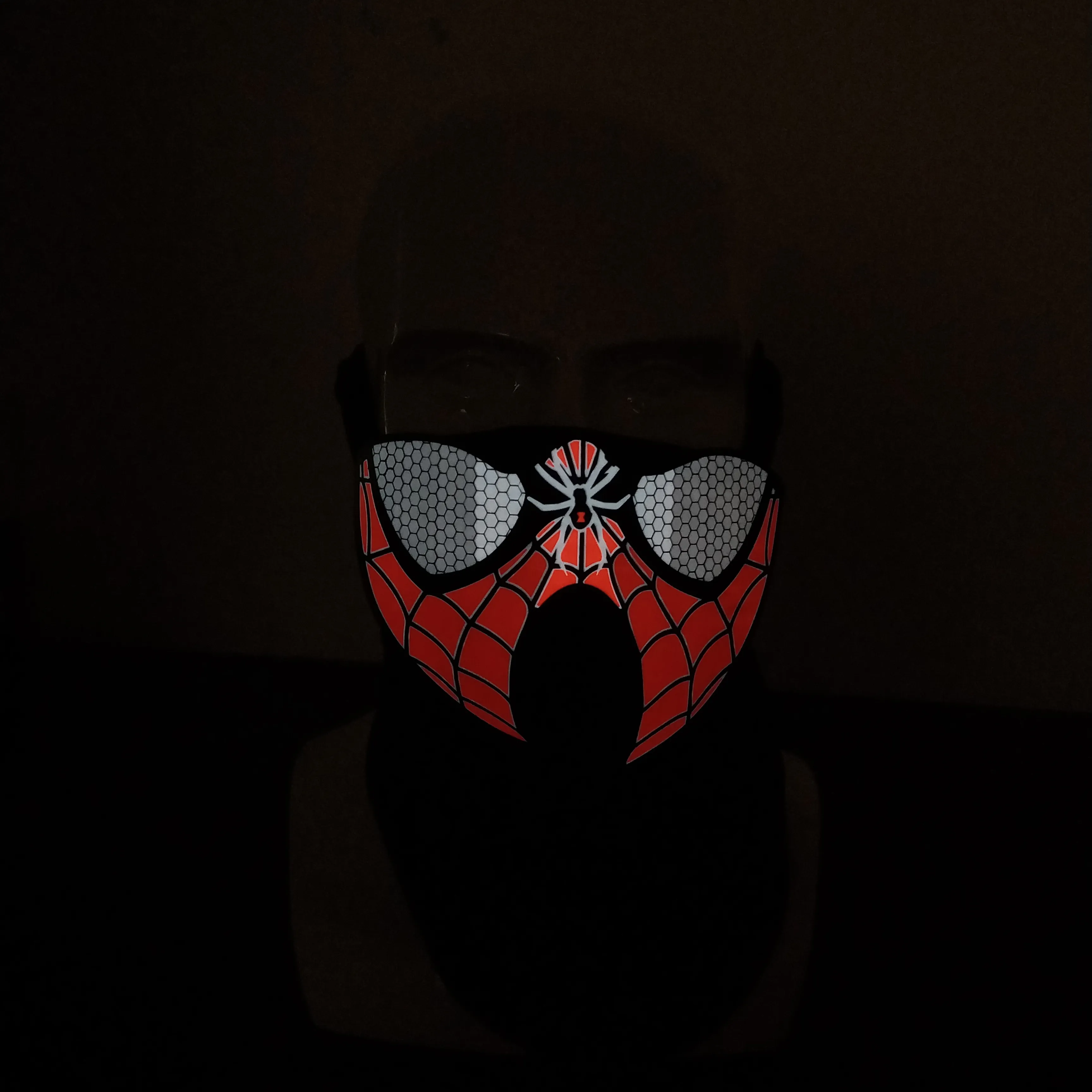 Spiderman di Disegno Ha Portato il Suono Attivato Luce Maschera Maschera di Halloween