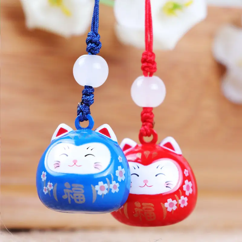 Supplier Korean Cherry Cat Keychain Romantic Pink Flower Rabbit Pendant Keychain Key Ring for Girls Student Bag USB Accessories