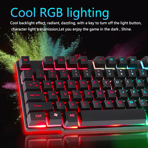 Werksverkauf RGB Ergonomische USB Optische kabel gebundene Gaming-Tastatur und Maus Combo LED Hintergrund beleuchtete PC-Tastatur - Product Image 5