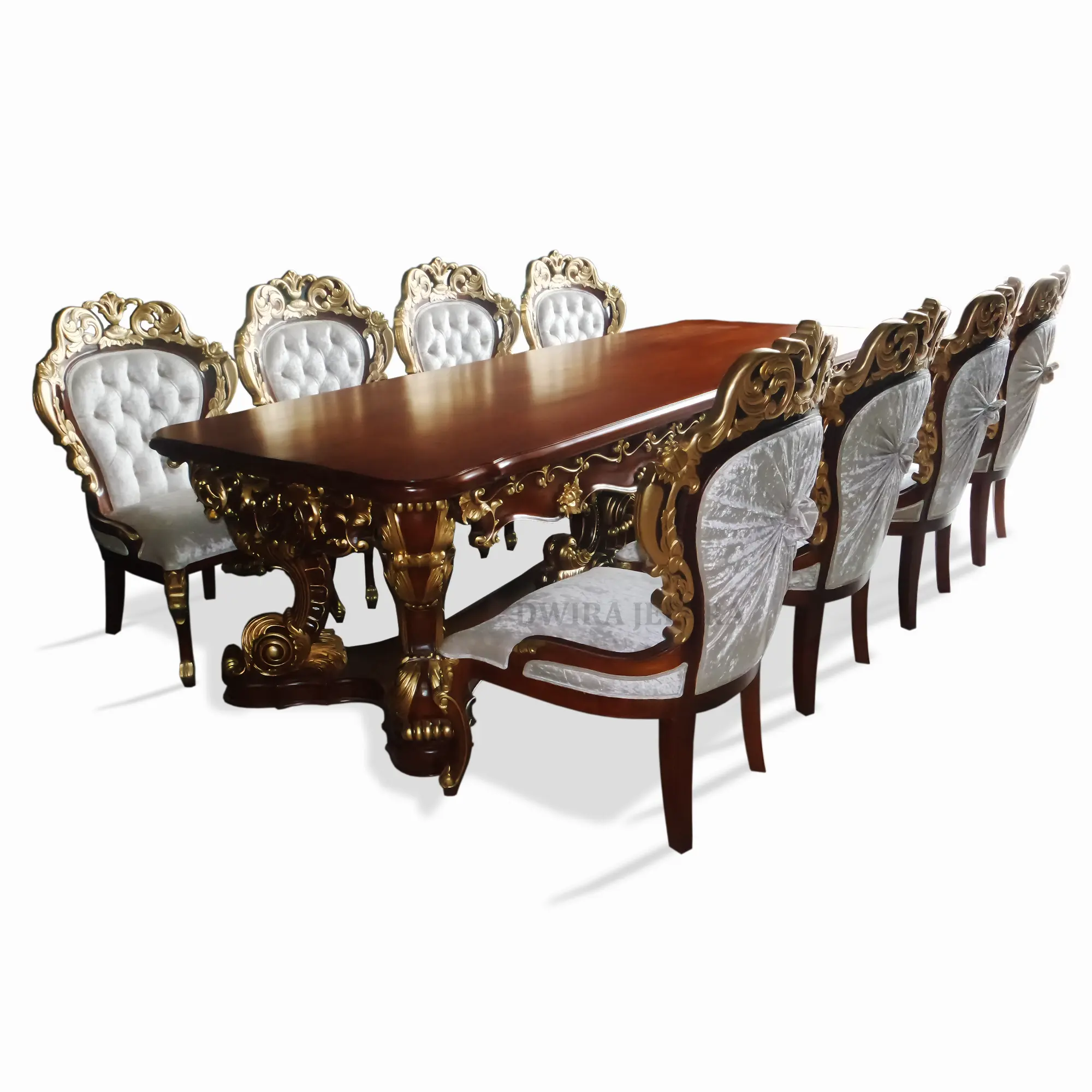 Luxo Pesado Real Esculpida 10 Cadeiras De Jantar Conjunto De Mesa