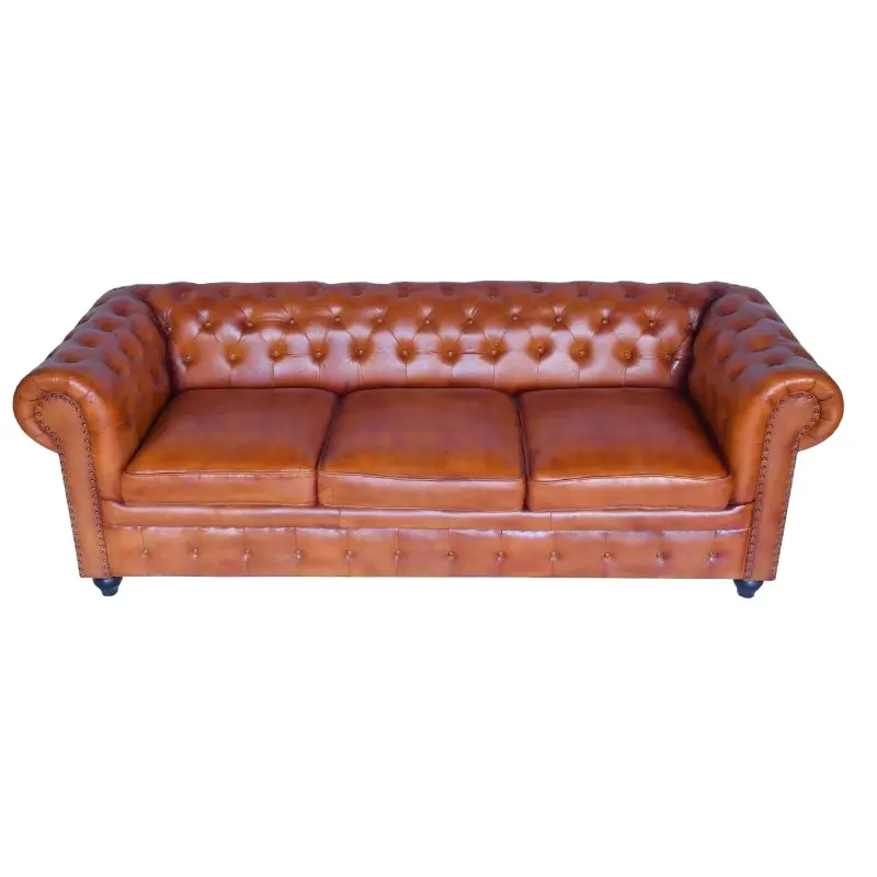 Luxus Leders ofa bezug mit Natural Finish Klasse Hergestellt von Pure Echt leder Modernes Wohnzimmer Sofa Chesterfield Sofa