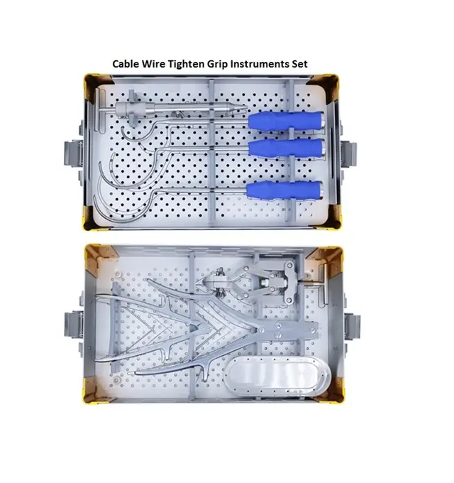 Juego de instrumentos ortopédicos básicos, cables de titanio, Kit de herramientas de agarre para apretar cables, placas de Trauma, implantes