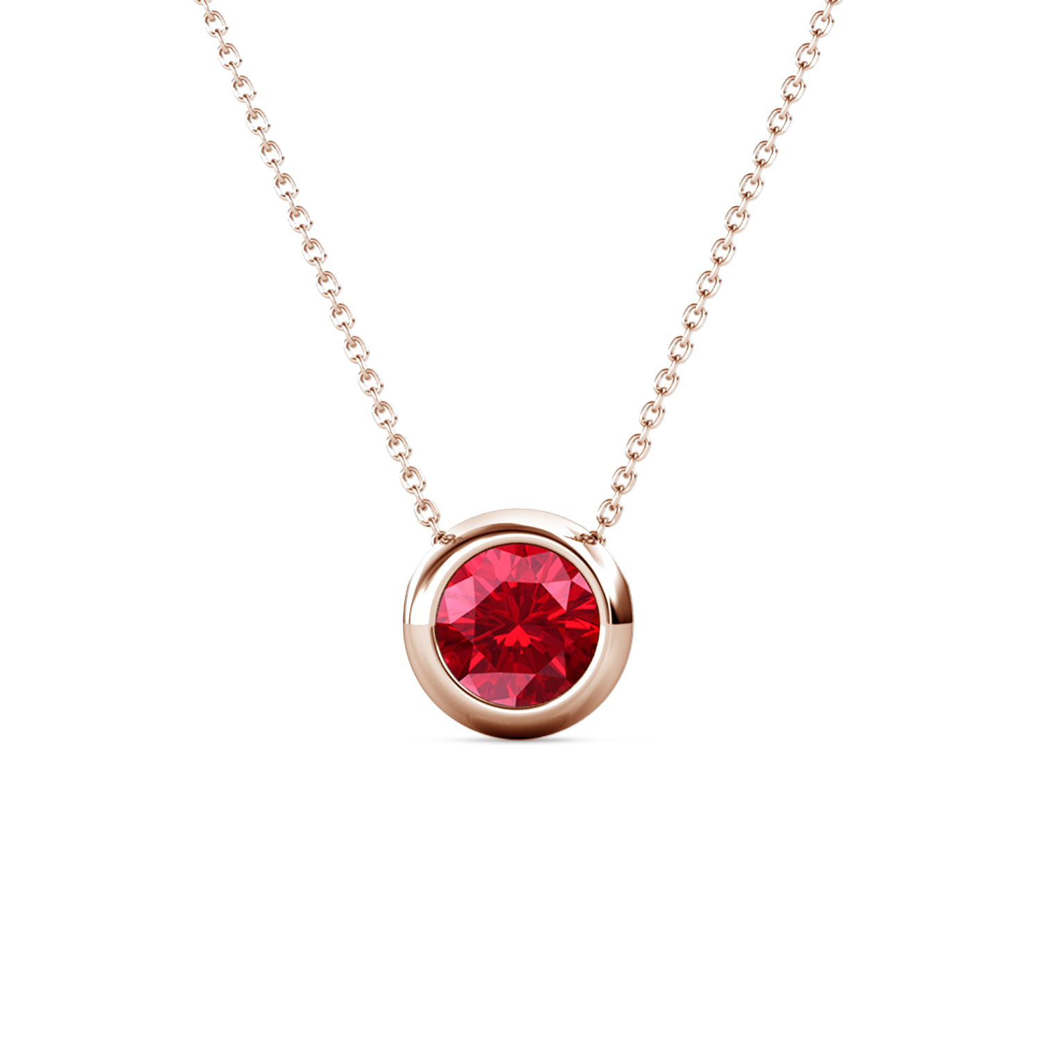 Brass With 18k Rose Gold Plated Minimalist July Necklace