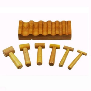 Superior 6-Piece Wooden Forming <strong>Block</strong> Set with Hammers New Condition Goldsmith Tools Manufactured in India Industry Application