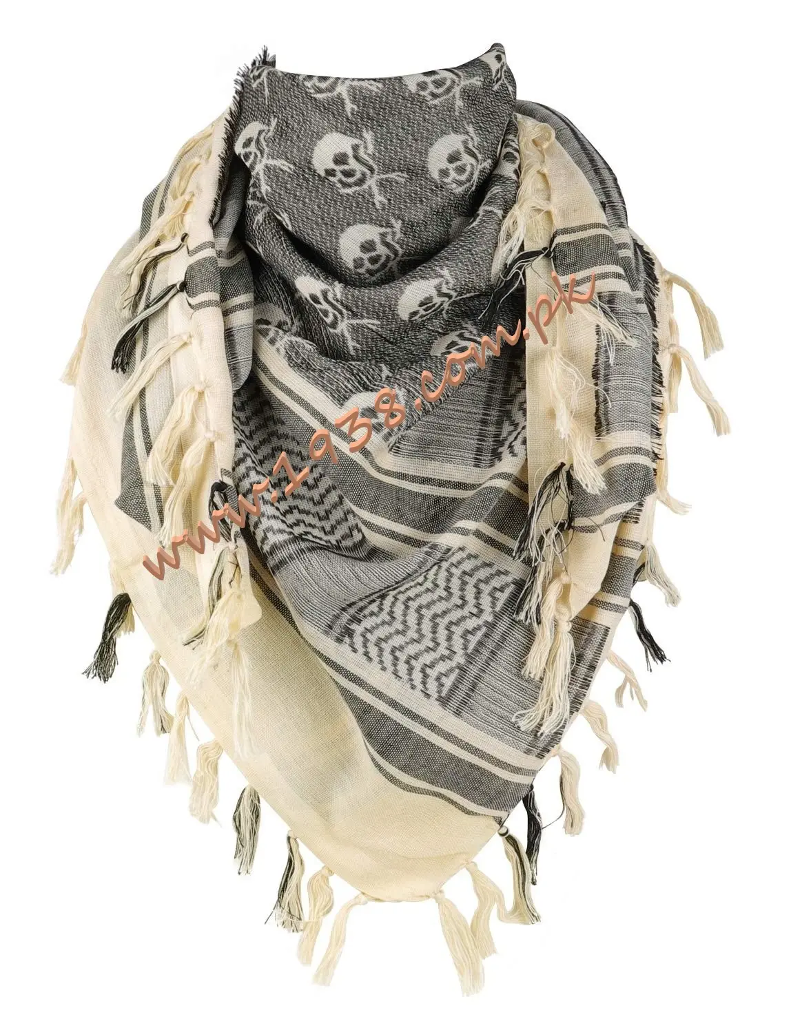 Bufanda del desierto árabe Shemagh, patrón de Calavera, accesorio de moda del desierto nómada árabe, Keffiyeh tradicional